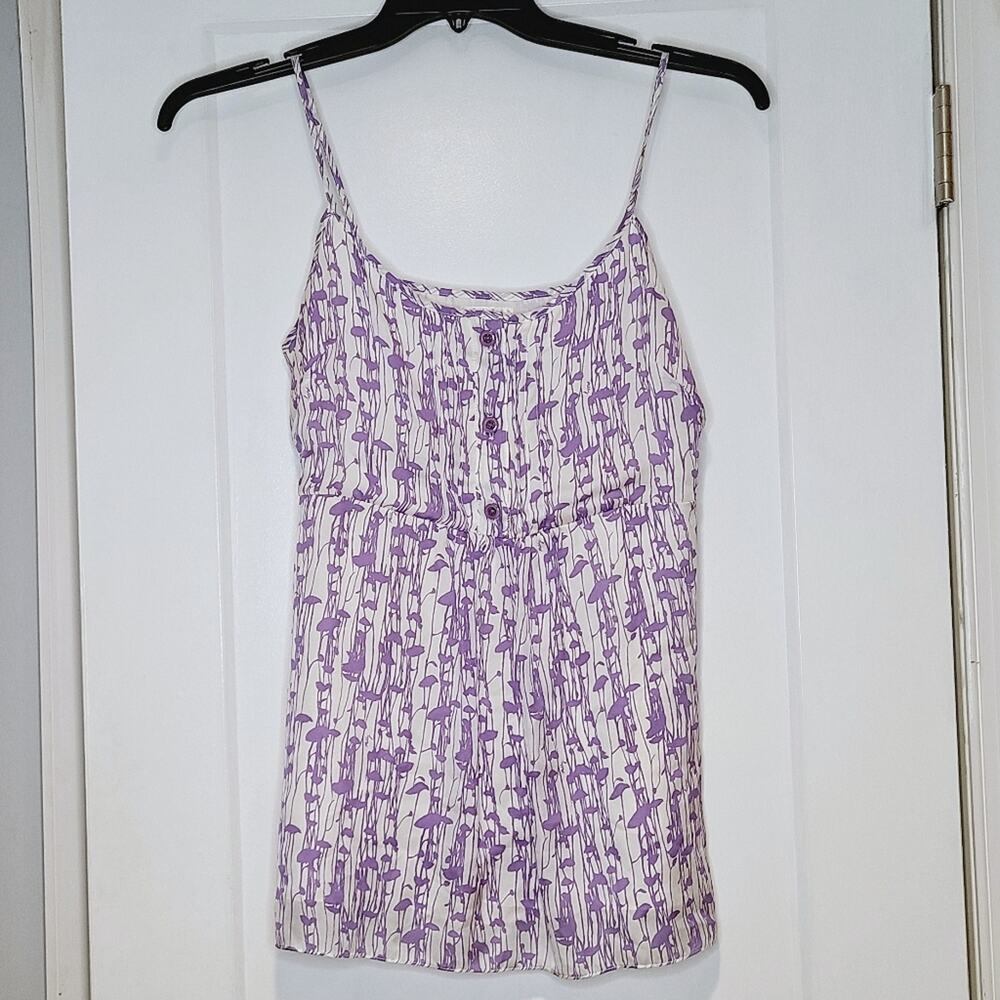 Milly NY Purple Print Cami Top Spaghetti Strap Small Sample